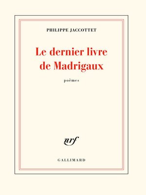 cover image of Le dernier livre de Madrigaux